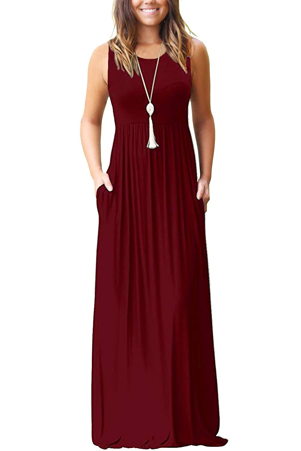 AUSELILY Women's Classic Sleeveless Loose Plain Casual Long Maxi Dresses for Women 2026