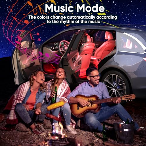 YiLaie Car LED Interior Lights,RGB Atmosphere Light with APP Control and 16 Million Colours, USB Port Music Mode, Colour Memory, Car Accessories, LED ambient lighting kit, DC 5V - Image 4