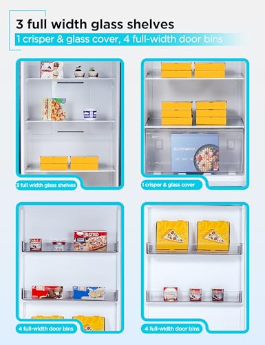 Image of BLACK+DECKER 21 Cu. Ft. Convertible Freezer Refrigerator, Upright Freezer or All Fridge with Glass Shelves, Reversible Door, R600a Refrigerant, ENERGY STAR rated, Frost Free, BUC2100JS, Stainless Look
