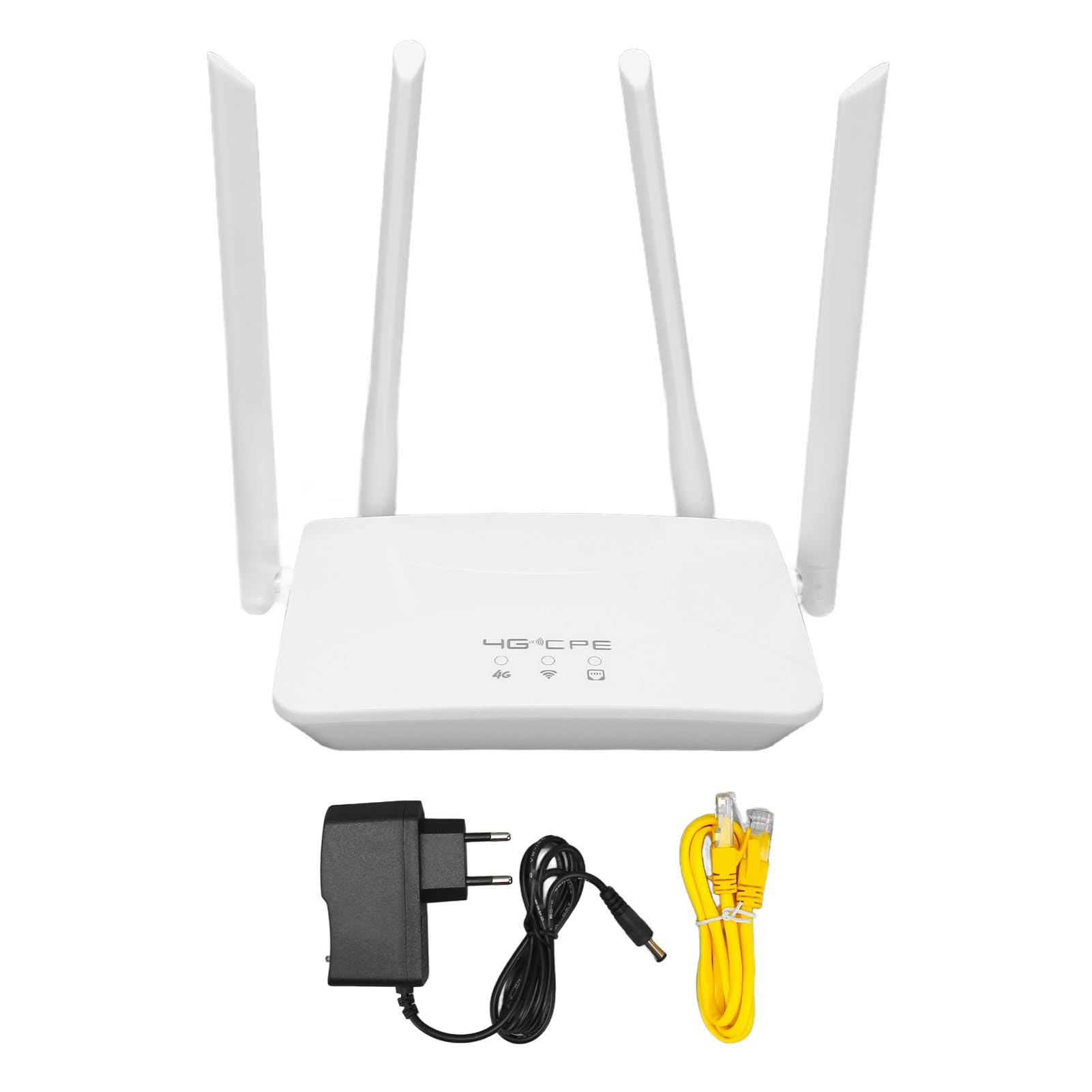 Router 4G LTE, Bezprzewodowy Router Wi-Fi 300Mbps z Gniazdem Karty SIM, 4 Anteny o Dużym Wzmocnieniu, Zasięg do 200m, Obsługuje 4G LTE w Europie i Azji, Port LAN, Łatwy w Użyciu