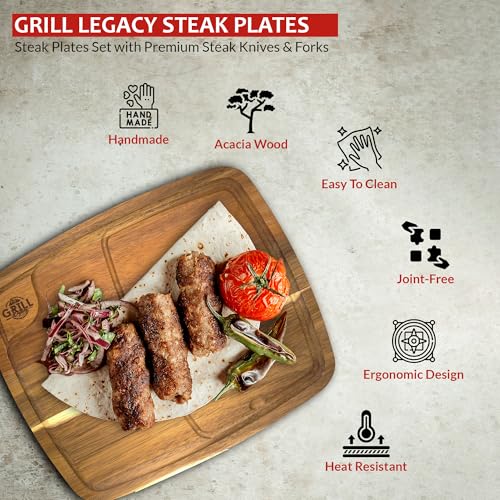 Set de 2 Tablas Rectangulares para Steak en Madera de Acacia miniatura 5