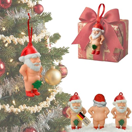 Lustige Weihnachtsdeko Weihnachtsmann Anhänger (3er-Set) – Witziger...