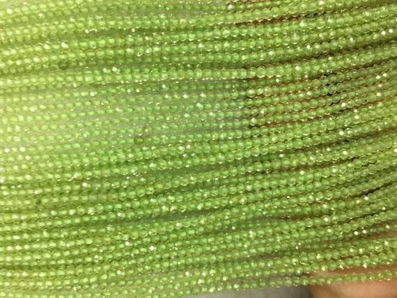 Peridot faceted round beads LKBEADS de 2mm pour création de bijoux DIY élégants