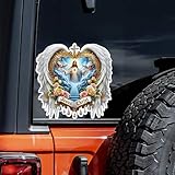2-Pack 4.72''x4.72'' Jesus and Wings Vinyl Car Decals for Windows, Bumper, Waterproof Exterior Accessories, Blocking Scratches Stickers - Indoor & Outdoor Use, Home Life Decoration Decal (2BZ221)