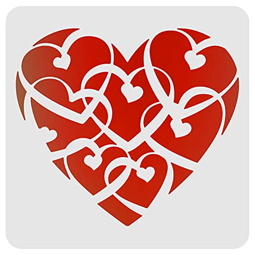 FINGERINSPIRE Plantilla grande de corazón de 30 x 30 cm, plantill...