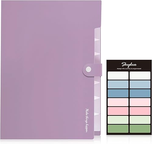 Miniatura 16 de SKYDUE - Organizador de carpetas de acordeón de 8 bolsillos, carpetas expandibles, organizador de documentos portátil, tamaño carta/A4, cierre a