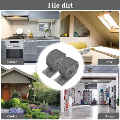 Stahlwolle, 0000 Stahlwolle, 2 Rollen Edelstahlwolle, Stahlwolle Set, Stahlwolle Gegen Ratten, Stahlwolle Gegen Mäuse, Steel Wool Mausefalle Füllt Löcher Und Wand Risse Für Haus, Garage, Garten