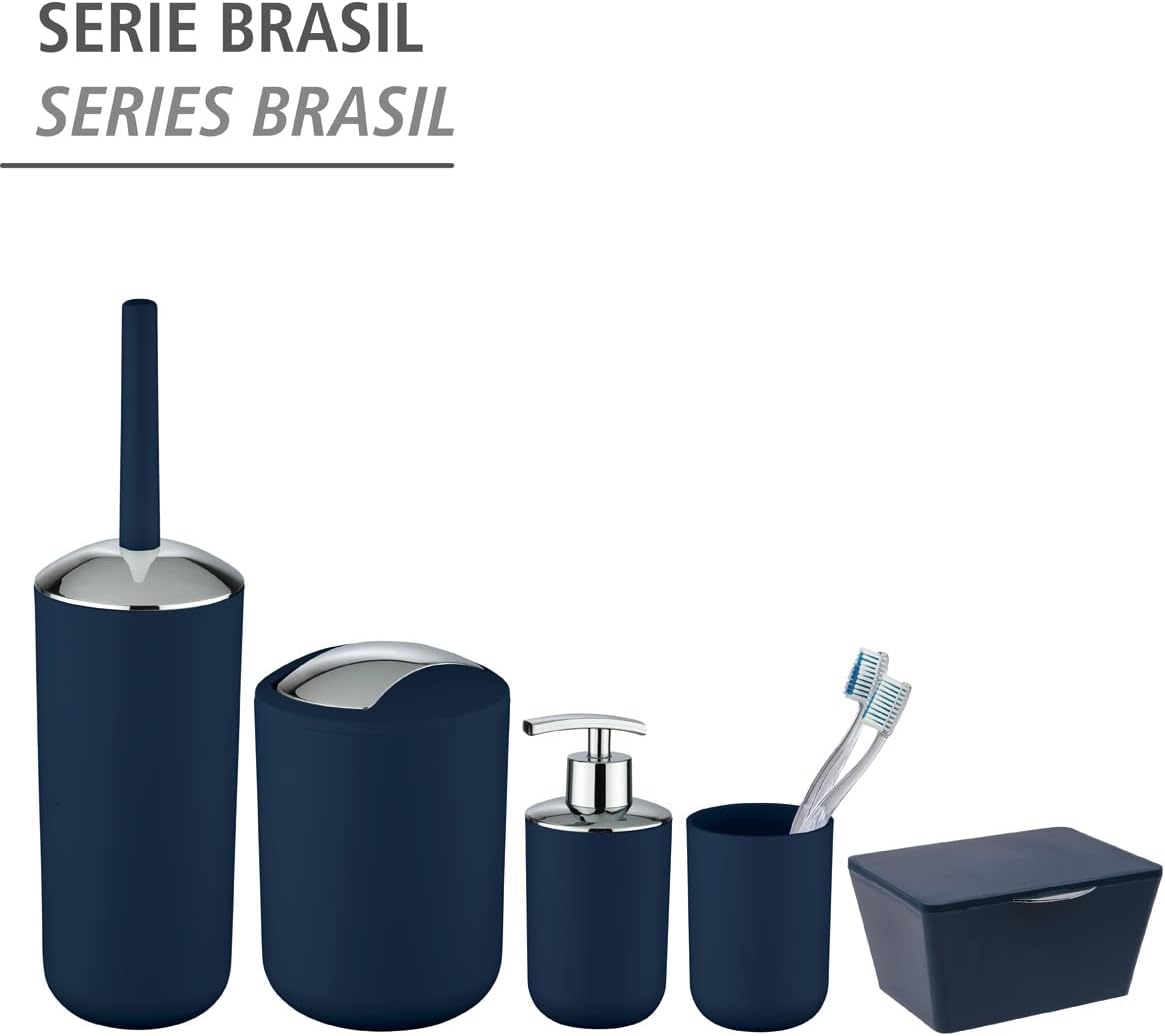 WENKO "Brasil Toilet Brush and Holder, Dark Blue