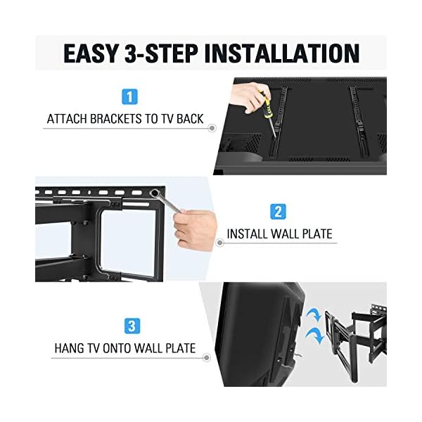 Mounting Dream TV Mount Full Motion with Perfect Center Design for 26-70 Inch LED, LCD, OLED Flat Screen TV, TV Wall Mount Bracket with Articulating Arm up to VESA 600x400mm - Image 11