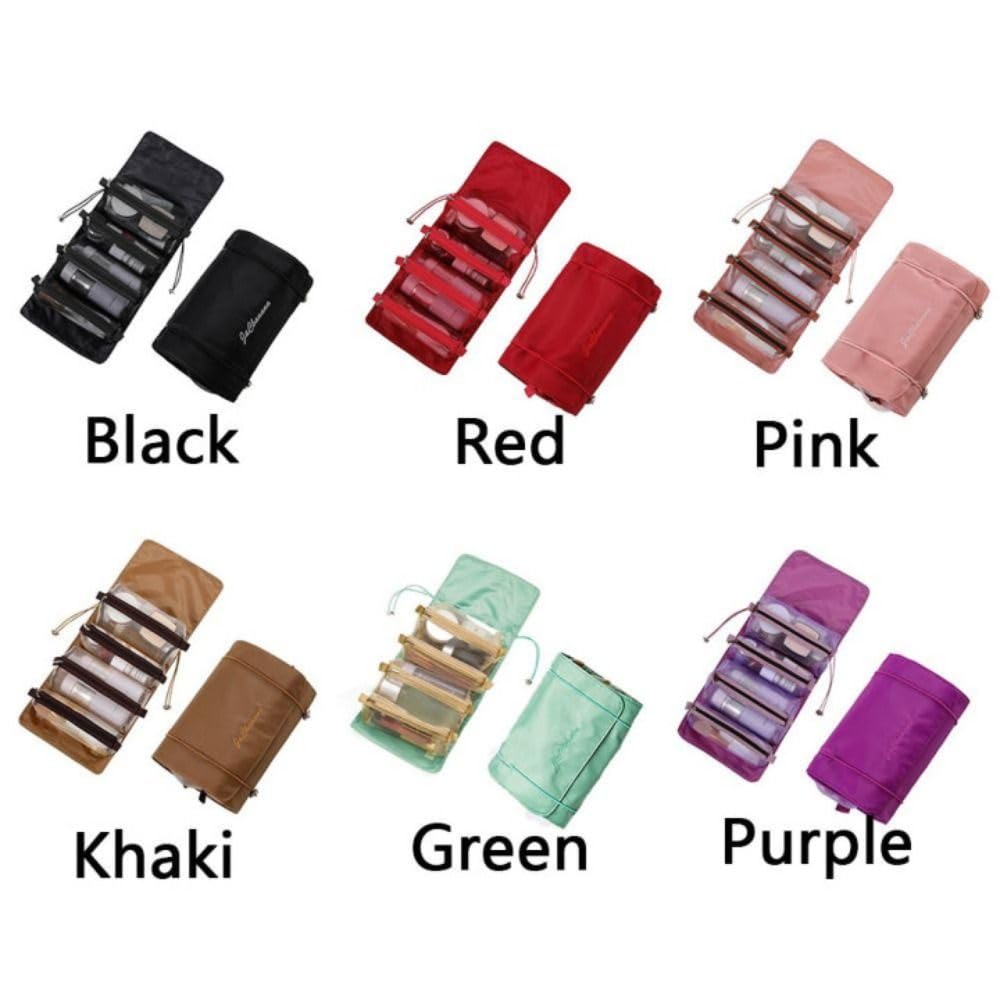 Borsa da Toilette Multifunzione, Organizer da Viaggio Arrotolabile per Cosmetici, Beauty Case, Pochette da Toilette da Appendere, Astuccio per Il Trucco