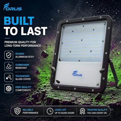 Image of Forus 150W Green Color Flood Light Outdoor LED Waterproof Decorative Focus Lamp for Home Garden Events Security Terrace Landscape Pathway Building Festival Stage Party Celebration Lighting - 1 Pc
