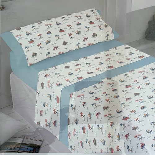 Juego sabanas infantiles 3 piezas cama 90 Karatelo azul textil hogar juvenil comodo 2