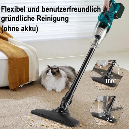 Akku Staubsauger für Makita 18V Akkus,10000Pa 4-in-1 Tragbarer Handstaubsauger, 140W Staubsauger Kabellos mit 0,75L Großer Staubbecher,für Tierhaare/Teppiche/Hartböden/Auto(ohne Akku)
