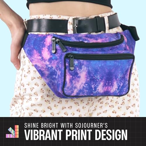 Image of Fanny Pack Belt bag - Crossbody Waist Bag for Men or Women - Hands-Free, Waterproof Large Bumbag for Hiking, Running, and Travel, Outter Space, One Size