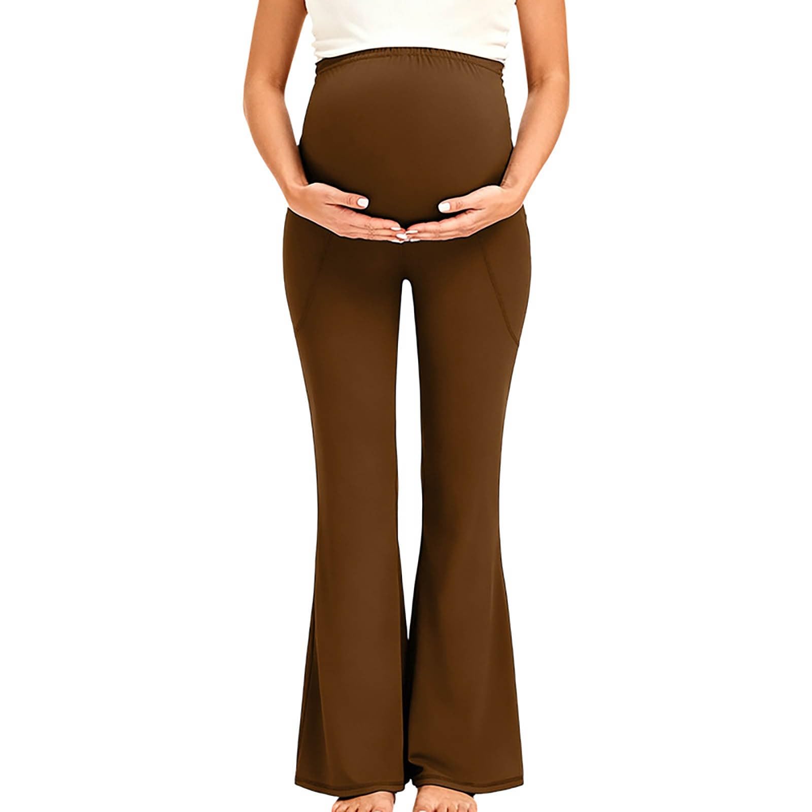 Umstandsmode Schwangerschaftsleggings Sportleggings Stretchgummi Freizeithose Elastisch Bootcut Schwangerschaftshose Yogahose Einfarbig Umstandsleggings Jogging