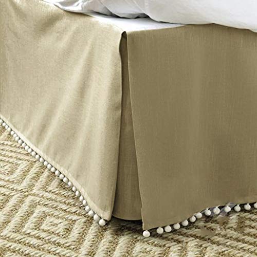 Mqing Cubre Canapés,Medida Borla Pleated Algodón Faldón para Cama Cómodo para Uso Doméstico Ropa De Cama Colchón Hotel Colcha con Volante-A-150x200cm(59x79inch)