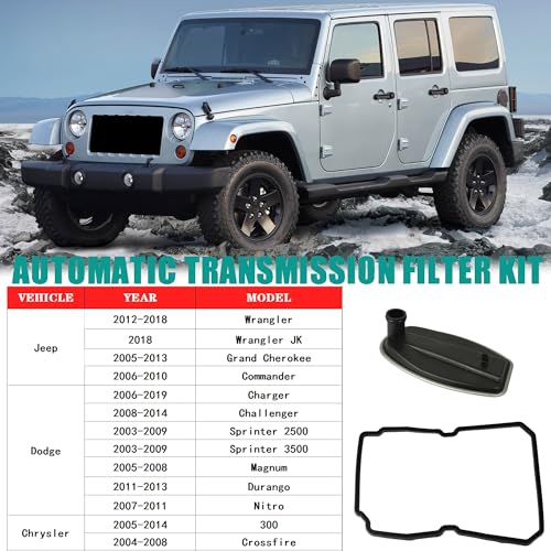 Image of 722.6 Automatic Transmission Filter Kit Compatible with 2003-2018 Jeep Wrangler /JK /Commander Dodge Charger Sprinter 2500 /3500 Magnum Durango Nitro Chrysler Crossfire /300 Replaces 1402770095