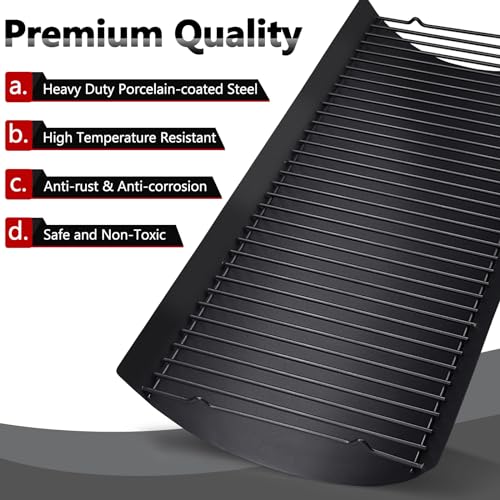 Image of Criditpid 27 Inch Ash Pan Drip Pan Ashpan for Char Griller 2121, 2828, 2929, 1224, 2727, 2222, 1324 Charcoal Grill Parts, 27 inch Charcoal Tray Grill Pan Replacement Parts with 2pcs Fire Grate Hanger