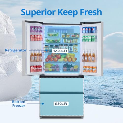 Garveehome 9EEFUJTL5BQCGG4AWCAXDGBDPFA2 French Door Refrigerator, 18.7Cu.Ft Large Capacity, With 6.5Cu.Ft Freezer Capacity, Double Door thumb #2