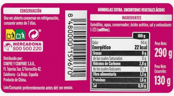 Piparra Guindillas Extra in Salamoia, Peperoncini Verdi Acidi Interi, 290g, Prodotto dalla Spagna, PACK 3