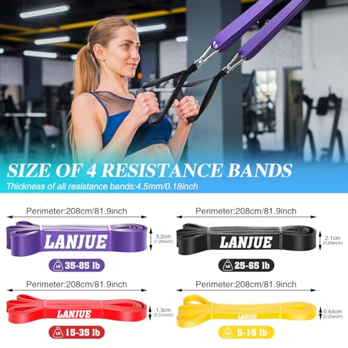 4 Pcs Elastique Musculation, Elastique Sport Bande Elastique Musculation avec Sac Ancrage de Porte, Bande de Résistance Bande Elastique Fitness pour Entraînement Gym Fitness Pilates Yoga – Image 3