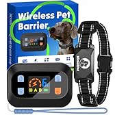 MIMOFPET Wireless Pet Barrier - Outdoor Indoor Barrier Waterproof with Adjustable Range up to 16.4 ft,Adjustable Safe Static Intensity, Rechargeable Color Display Electric Barrier System for Dogs