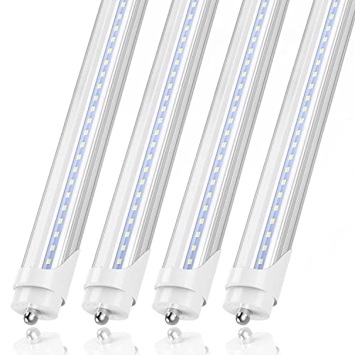 CNSUNWAY LIGHTING 8ft LED Bulbs, 45W 5400LM, 6000K Cool White, Super Bright Single Pin LED Light Tube, Clear Cover, Ballast Bypass, 8 Foot LED Replacement Bulbs for Fluorescent Fixtures (4-Pack) CNSUNWAY LIGHTING 8ft LED Bulbs, 45W 5400LM, 6000K Cool White, Super Bright Single Pin LED Light Tube, Clear Cover, Ballast Bypass, 8 Foot LED Replacement Bulbs for Fluorescent Fixtures (4-Pack)
