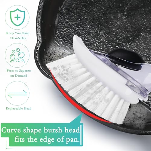Image of New Brush Refills for OXO New Soap Dispensing Dish Brush - 8 Pack Dish Brush Cleaning Soap Dispensing Head Replacement for Scrubber