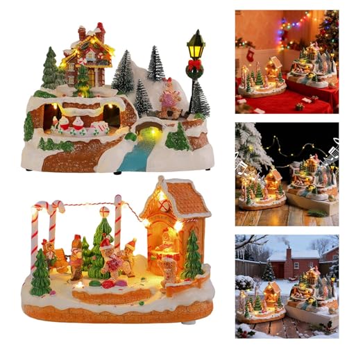 Tren giratorio de Navidad con música para decorar el salón familiar 3