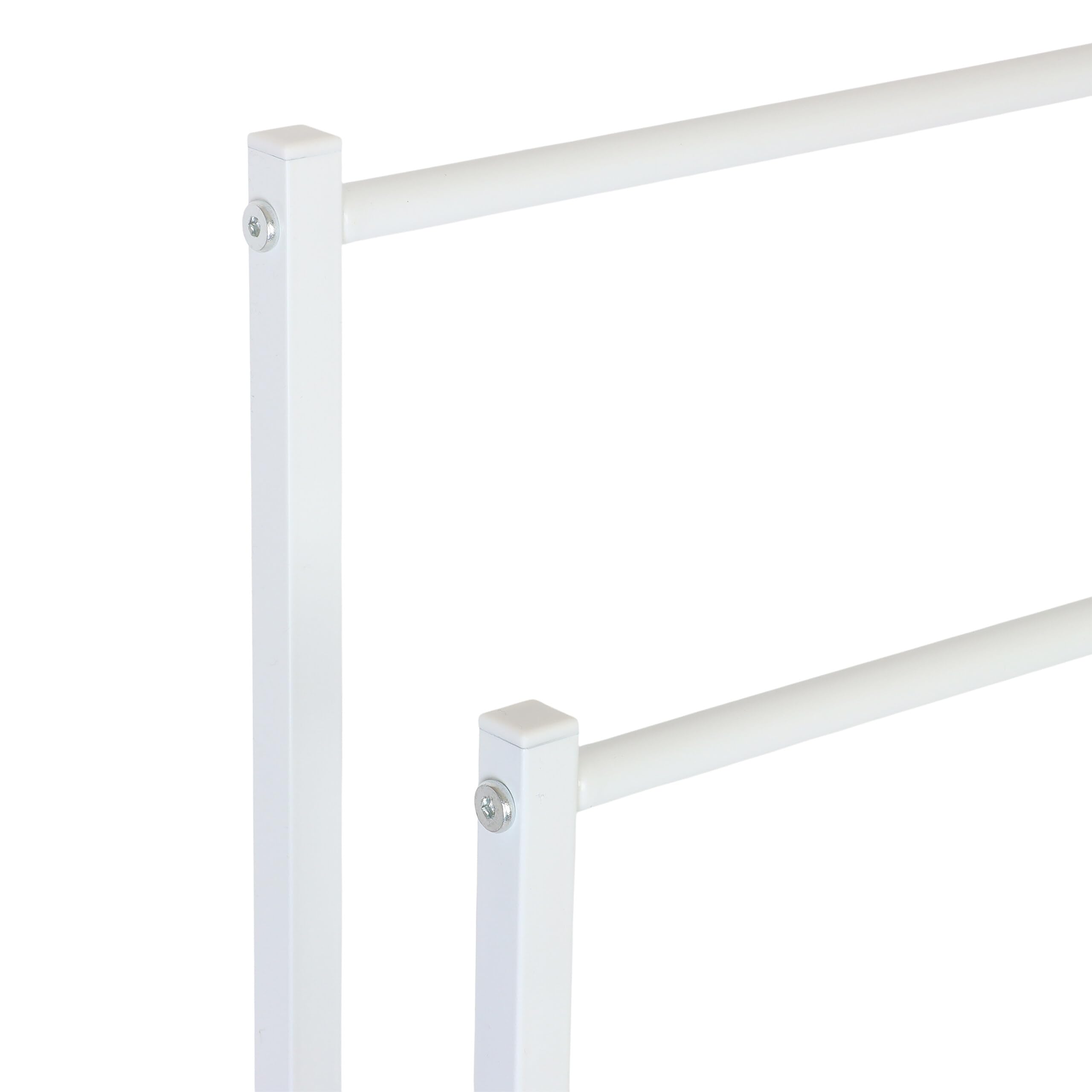 Porte-Serviettes Relaxdays, H x L x P : 86 x 44 x 21 cm, métal, 3 Barres, Salle de Bains, Porte-Serviettes Debout, Blanc