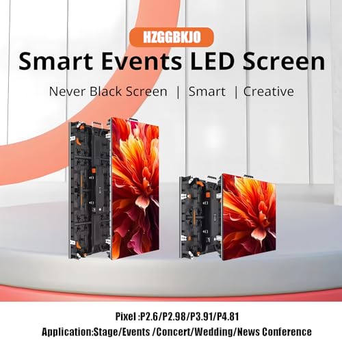 Image of P3.91 Indoor LED Display Screen with Flight Case, 3840Hz High Refresh Rate LED Video Wall Panel, Aluminum Cabinet, Easy Setup for Stage Events, Trade Shows, Conferences and Rental Use (107.64 sq.ft.)