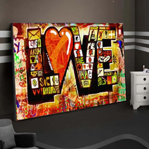 Pop Art Coloré Amour Imprimer Art Photo pour raviver un mur blanc