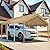 Carport Canopy 10'x20' Replacement Cover, Waterproof & UV Protected Garage Top Tarp Shelter Cover with Ball Bungee Cords, Car Cover Tent (Frame is not Included)