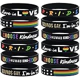 Giftphoria LGBTQ Pride Bracelets, Bulk Pack (12pcs) - Gay and Lesbian Pride Gifts, Rainbow Party Favors, Pride Supplies and Accessories in Bulk