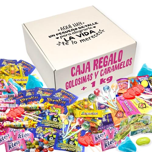 Nevalu - Mega Pack Golosinas, Caramelos y Gominolas + de 1KG SIN GLUTEN. Para Relleno Piñatas Bolsas de Cumpleaños. Caja Regalo Dulces Fiestas.