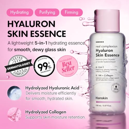 Hanskin Hyaluron Skin Essence Toner – Korean Hydrating Toner for Glass Skin | Hyaluronic Acid & Collagen | Lightweight Moisturizing Astringent for Dry, Sensitive & Dull Skin | K-Beauty (5.07 fl oz) - Image 5