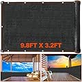 Balcony Privacy Screen, Shade Cloth with Grommet 10X3.4ft Mesh Shade Net Decorative Fence Garden Decor Cover, Privacy Screen Balcony Shield for Patio Porch Deck Backyard Outdoor Black Sun Shade Cloth