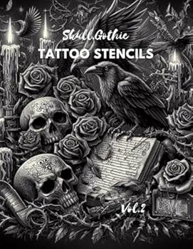 Paperback Skull gothic tattoo stencils: Tattoo design Book