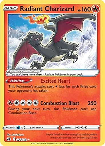 Pokemon - Radiant Charizard 020/159 - Crown Zenith - Tarjeta Ultra RARA | Ya disponible en tu tienda friki favorita! En mundofriki.es!