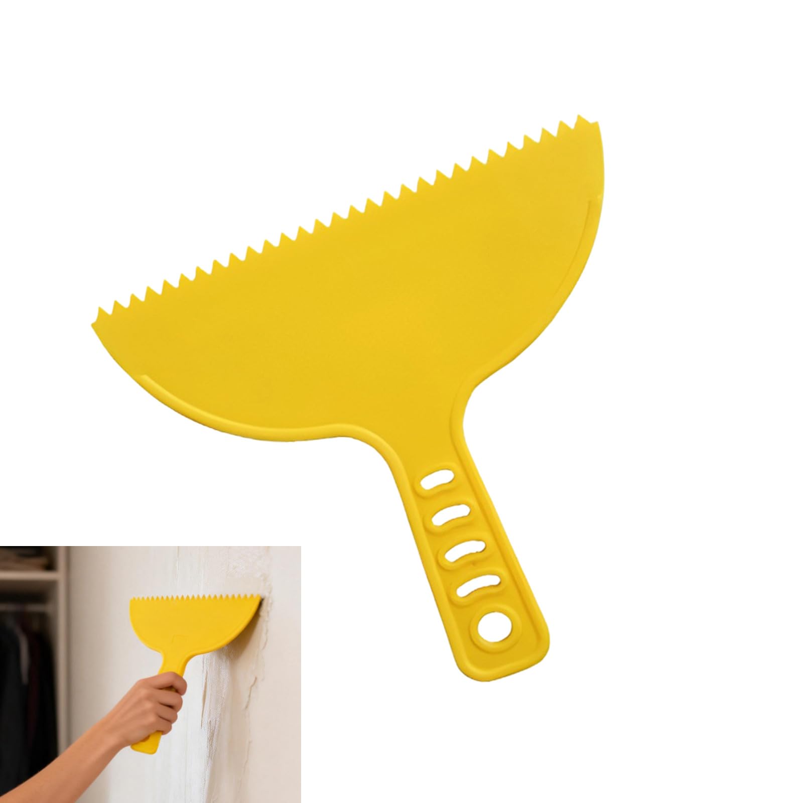 DIY Wall Painting Tool - Graining Comb for Wood & Marble Patterns, Yellow Texture Comb, Decorative Faux Finish, Stone Effect Paint Applicator