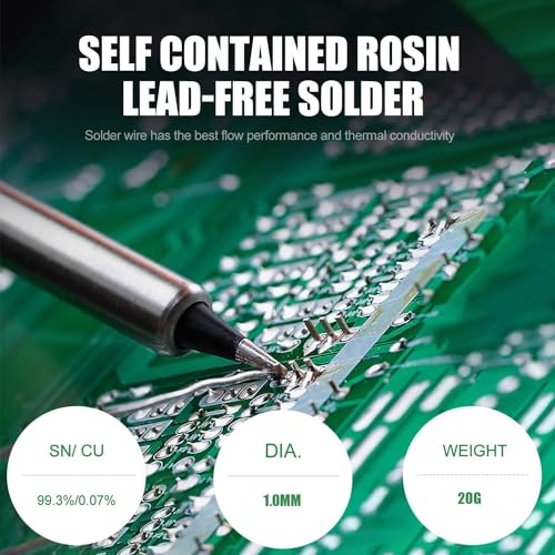 Lötzinn 1.0mm, Lötzinn Bleifrei mit Kolophonium kern 20g für die Reparatur und den Heimwerker von Elektronischen Elektrischen Lötkomponenten