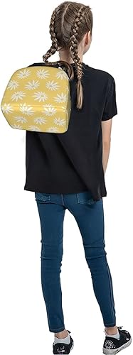Miniatura 9 de Bolsa de almuerzo blanca con margaritas amarillas, aislada, para adolescentes, escuela, reutilizable, contenedor portátil para niños, niñas, viajes,