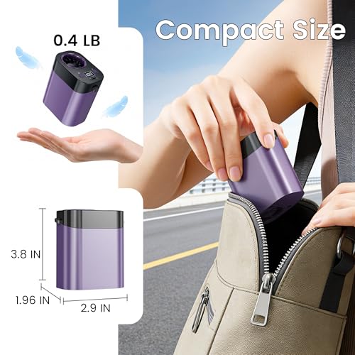 YQLKYMLO Portable Rechargeable Waist Fan Bladeless, 24H Max Cooling, 100-Speed 20000RPM Turbo Cooling Battery Personal Fan, Hands-Free Shirt/Belt/Neck Fan for Work Outdoor Travel, Purple - image 6