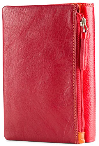 Visconti Penang RB109 Ladies Multi Colored Leather Wallet Purse 4" x 6" (Red Multi)2