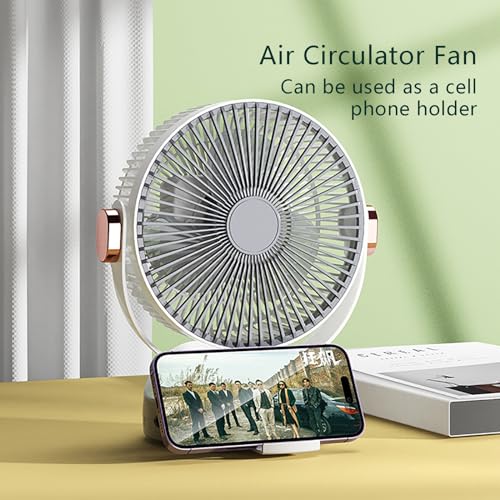 Ventilatore da tavolo portatile USB, ventilatore oscillante a 5 velocità con luce notturna, ventilatore da tavolo ultra silenzioso per casa, ufficio e uso esterno