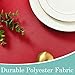 XWZO Christmas Round Tablecloth 80 Inch Polyester Folding Table Cloth, Round Table Cover Waterproof Wipe Clean Spillproof for Kitchen Dining Wedding Outdoor Picnic Buffet Party, Red