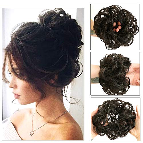 3Pcs Bun Hair Pieces for Women Synthetic Chignon Bun Updo Hair Piece Bun #4