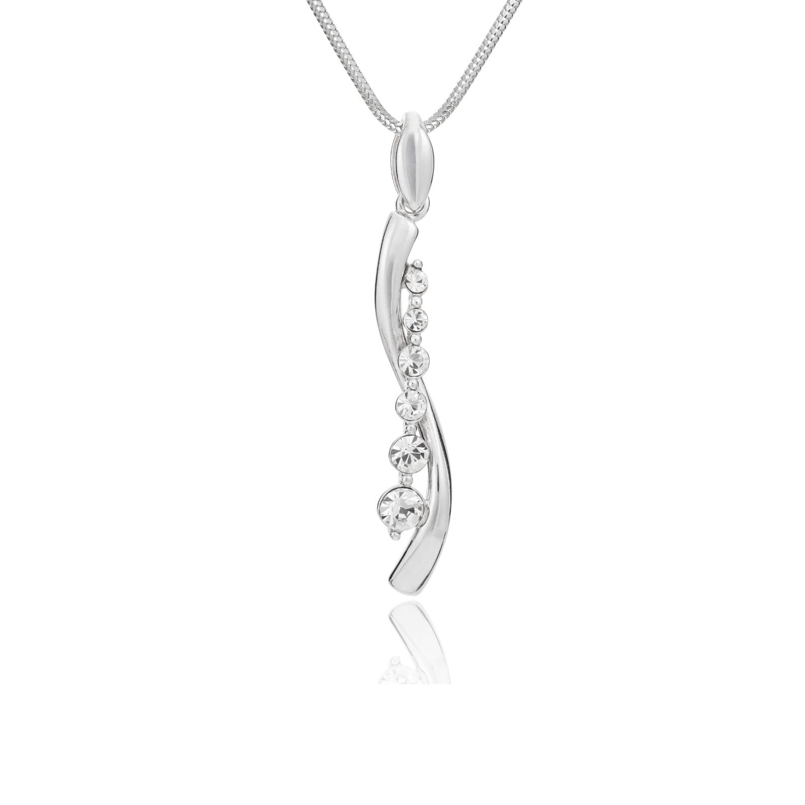 LillyMarie Schlangenkette Mit Kristallbesetztem Anhänger Aus Silber 925