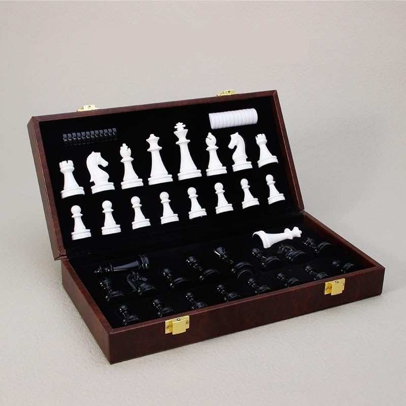 Juegos de Mesa de Lujo con magnetismo de ajedrez y Damas 2 en 1 Ajedrez