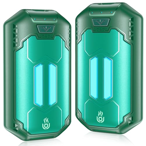 Calentador de Manos Recargable OUTJUT 6000mAh Calentador Eléctrico de Bolsillo Portátil 2 en 1, 8,5-20h Calefacción, Regalos Tecnologicos para Navidad al Aire Libre, Caza, Golf, Camping - Verde Lima